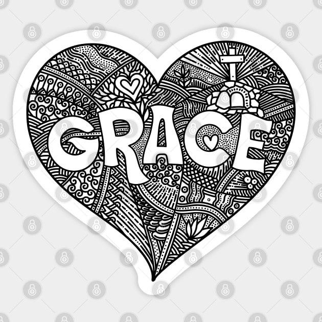 God's grace. Doodle illustration. Sticker by Reformer